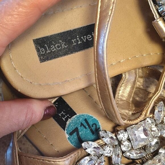 2 Pairs Strappy Rhinestones & Animal Print Sandals Size 7.5 Bundle - Picture 9 of 16